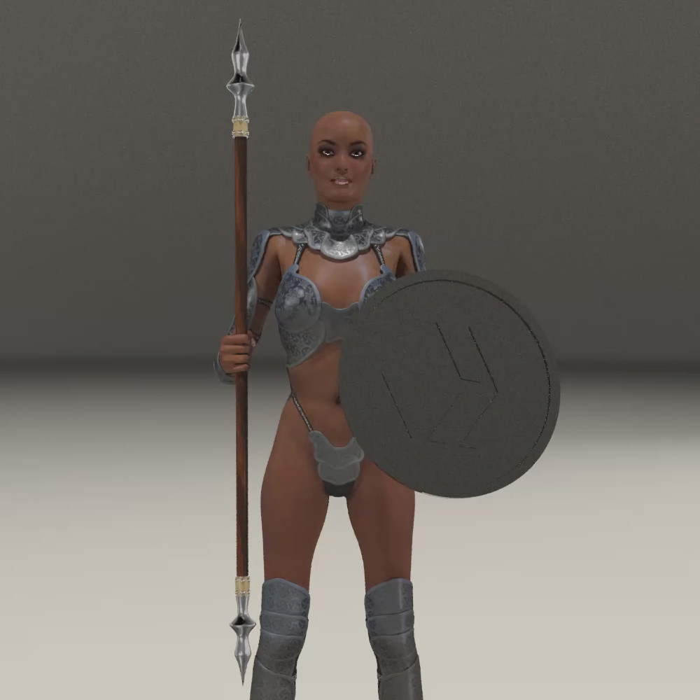 Hive Warrior Princess 3D art, inspired by Black Panther Okoye